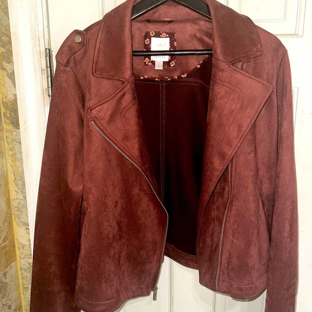 Lauren Conrad faux Suede bomber/moto jacket
